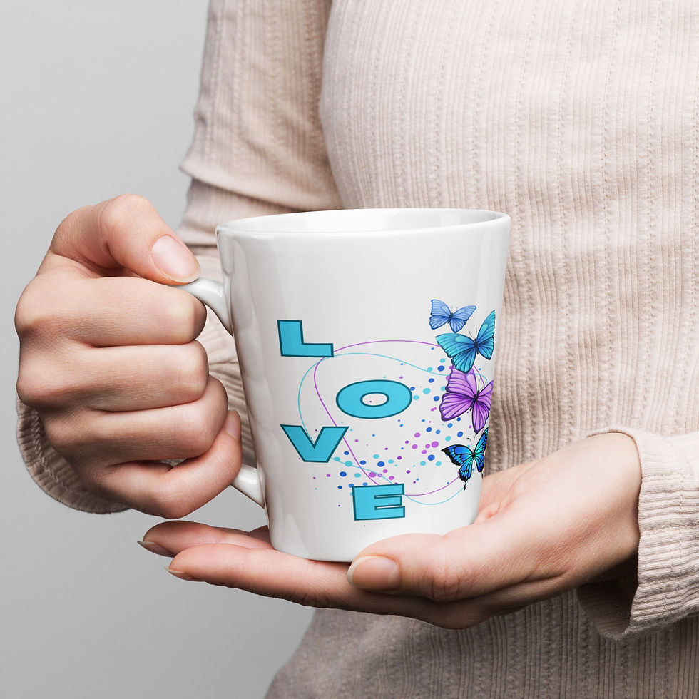 Thumbnail: Latte mug - Butterfly Love