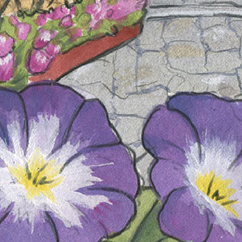 colorful artist illustrations from the children's book, Back to the Land of the Stinky Feet