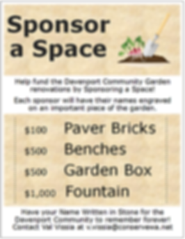 Sponsor a space fund raiser for the community garden