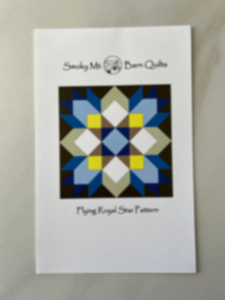 Flying royal star barn quilt painting