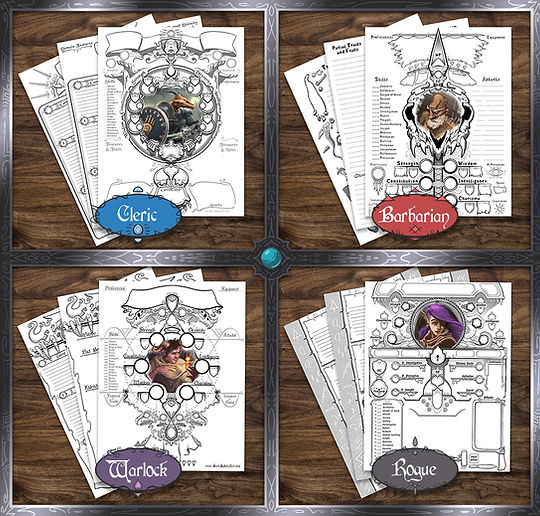 Character Sheets Brett Bullion Art Character Sheets Brett Bullion Art