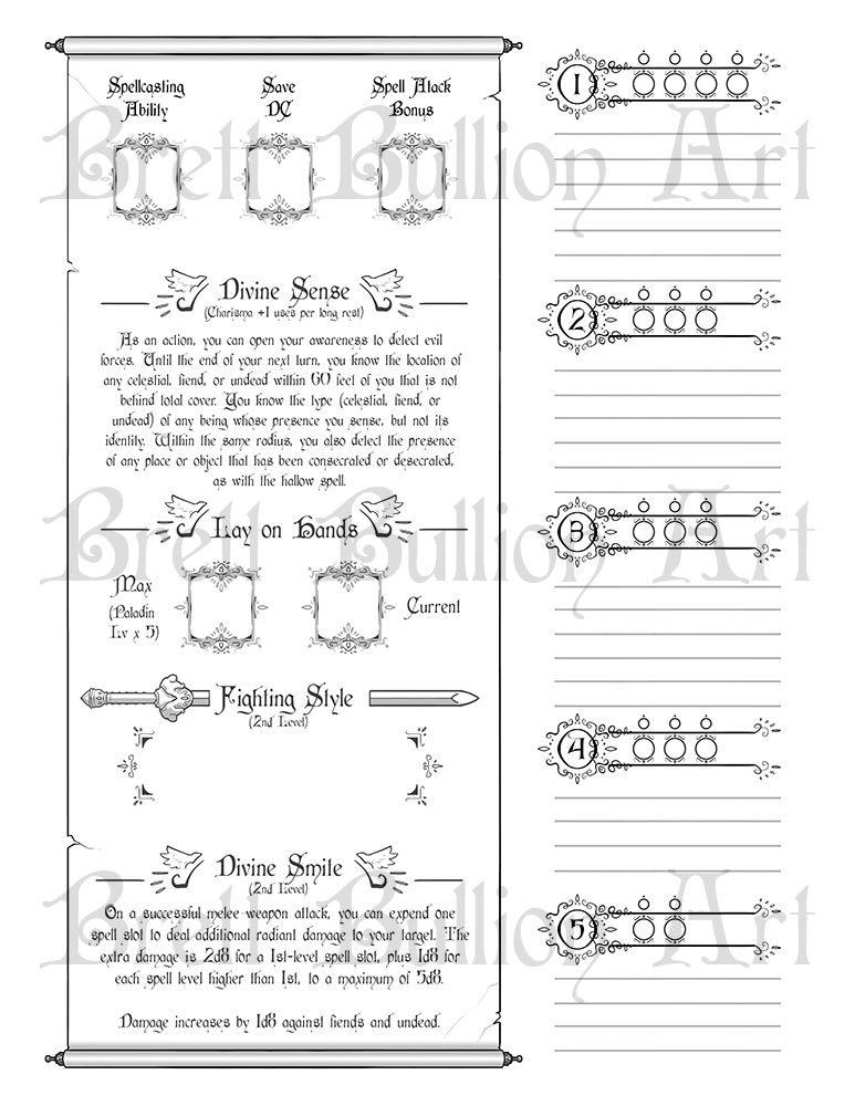 Thumbnail: Paladin 5e Character Sheet - PDF (Digital)