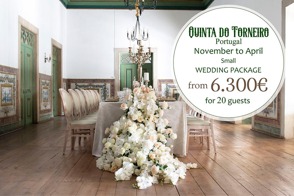 O pacote de casamento de epoca baixa de novembro a abril na Quinta do Torneiro Lisboa