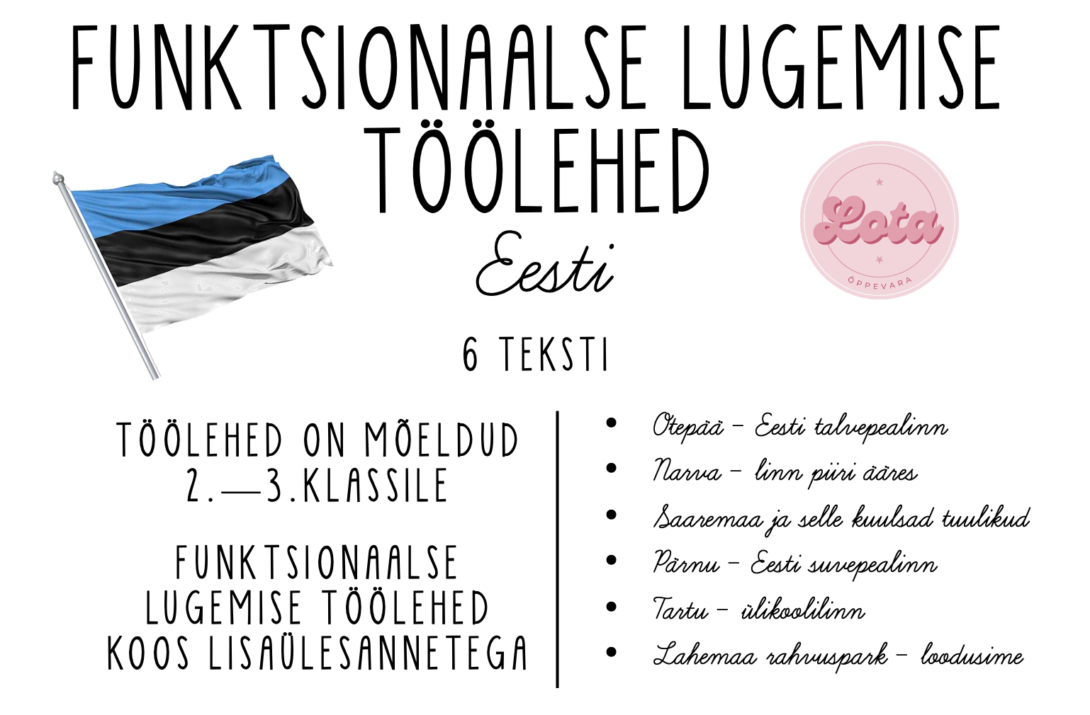 Funktsionaalse lugemise töölehed - EESTI