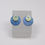 Thumbnail: Blue and green 3 in 1 stud earrings on a white background