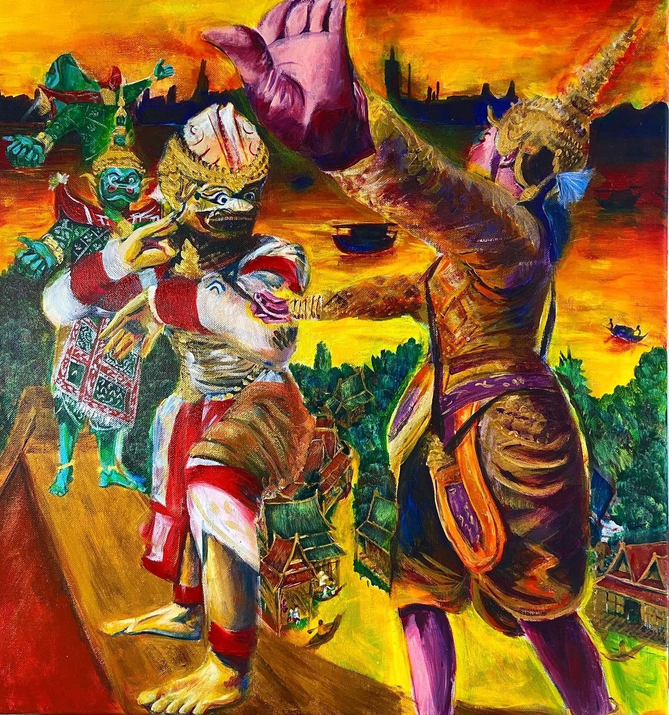 Thai Gods on Rooftop