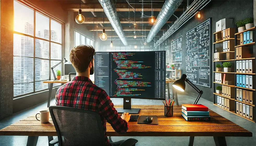Software developer coding