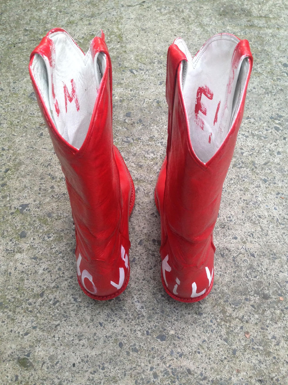 Miniaturbild: Red Custom Boots Handmade