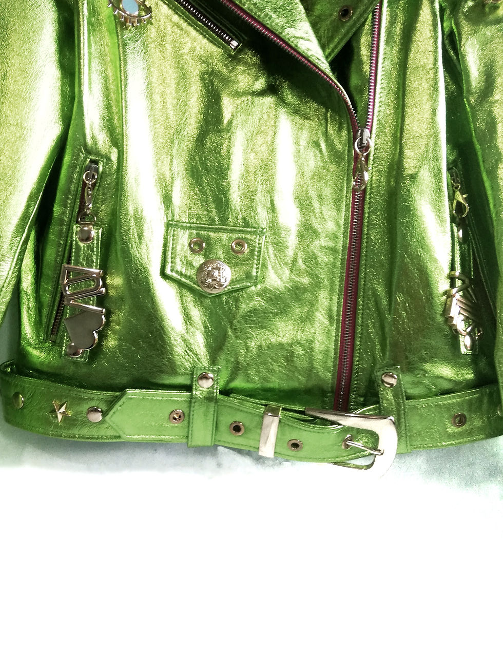 サムネイル： Neon Green Biker Jacket