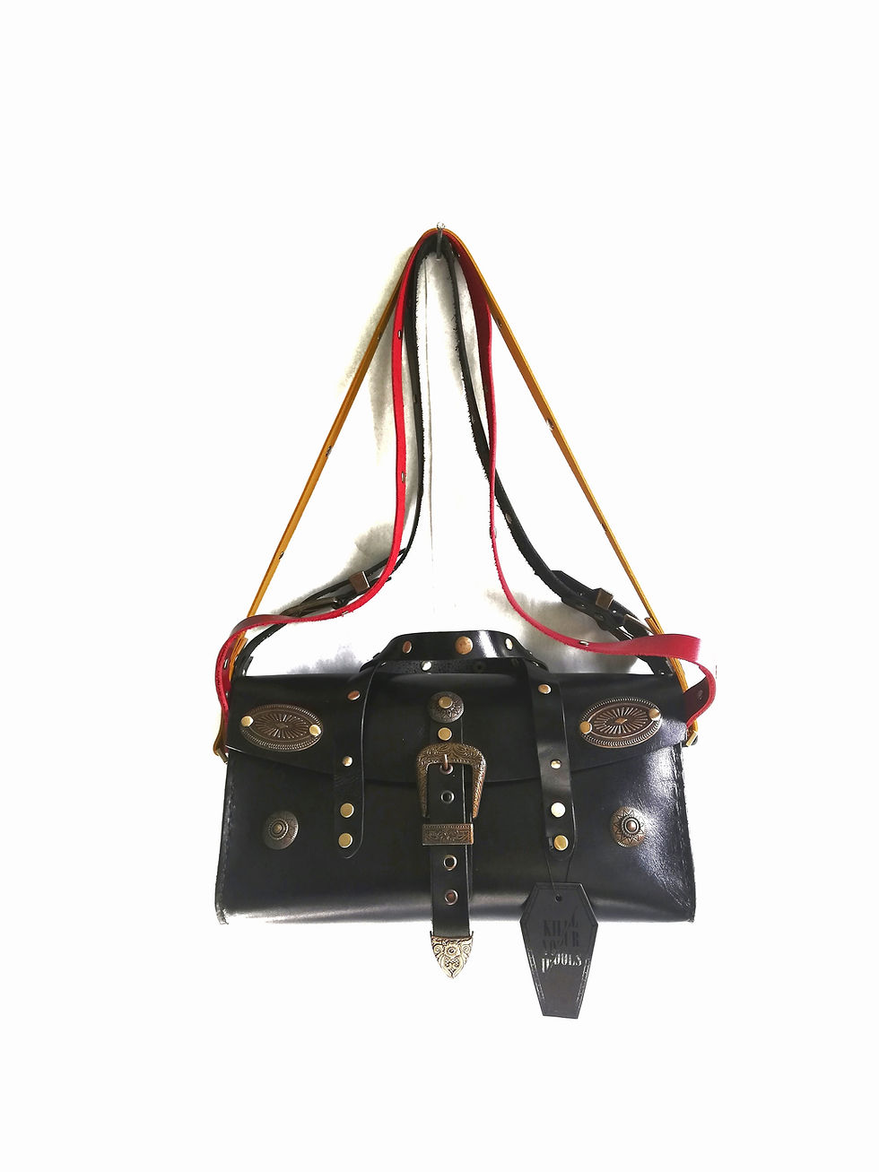 サムネイル： Black Leather Tool Bag & Straps