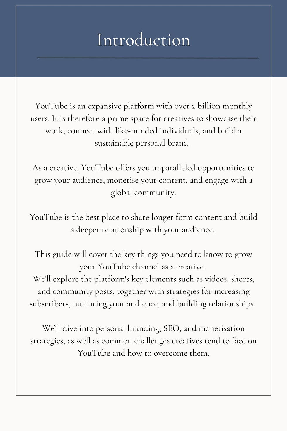 Thumbnail: YouTube  - A Comprehensive Guide For Creatives  - Ebook