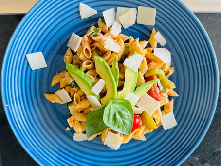 Zomerse pastasalade.