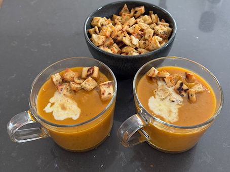 Zoete aardappelsoep.