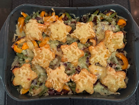 Sperziebonen met rösti uit de oven.