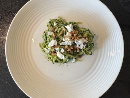 Spinazie feta pasta.