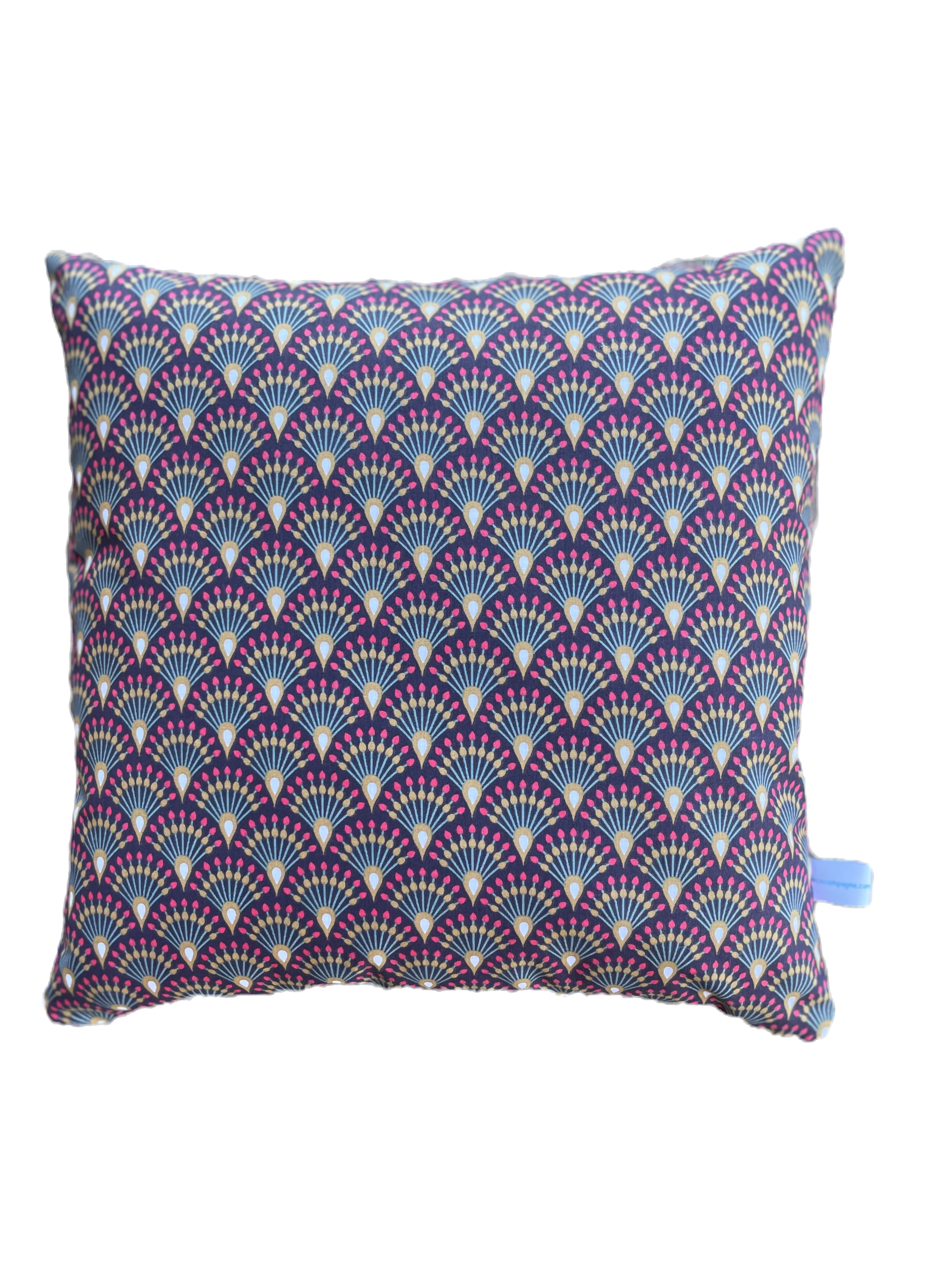 Housse Coussin 40x40 Imprimé Géométrique 1 dos Corail