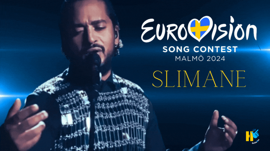 Slimane, Eurovision 2024 - gif hello2lu