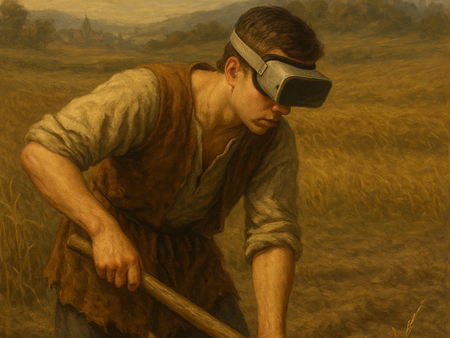 A future serf working on his lord's lands