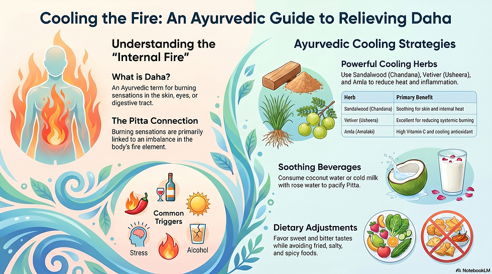 Cooling the Fire: An Ayurvedic Guide to Relieving Daha
