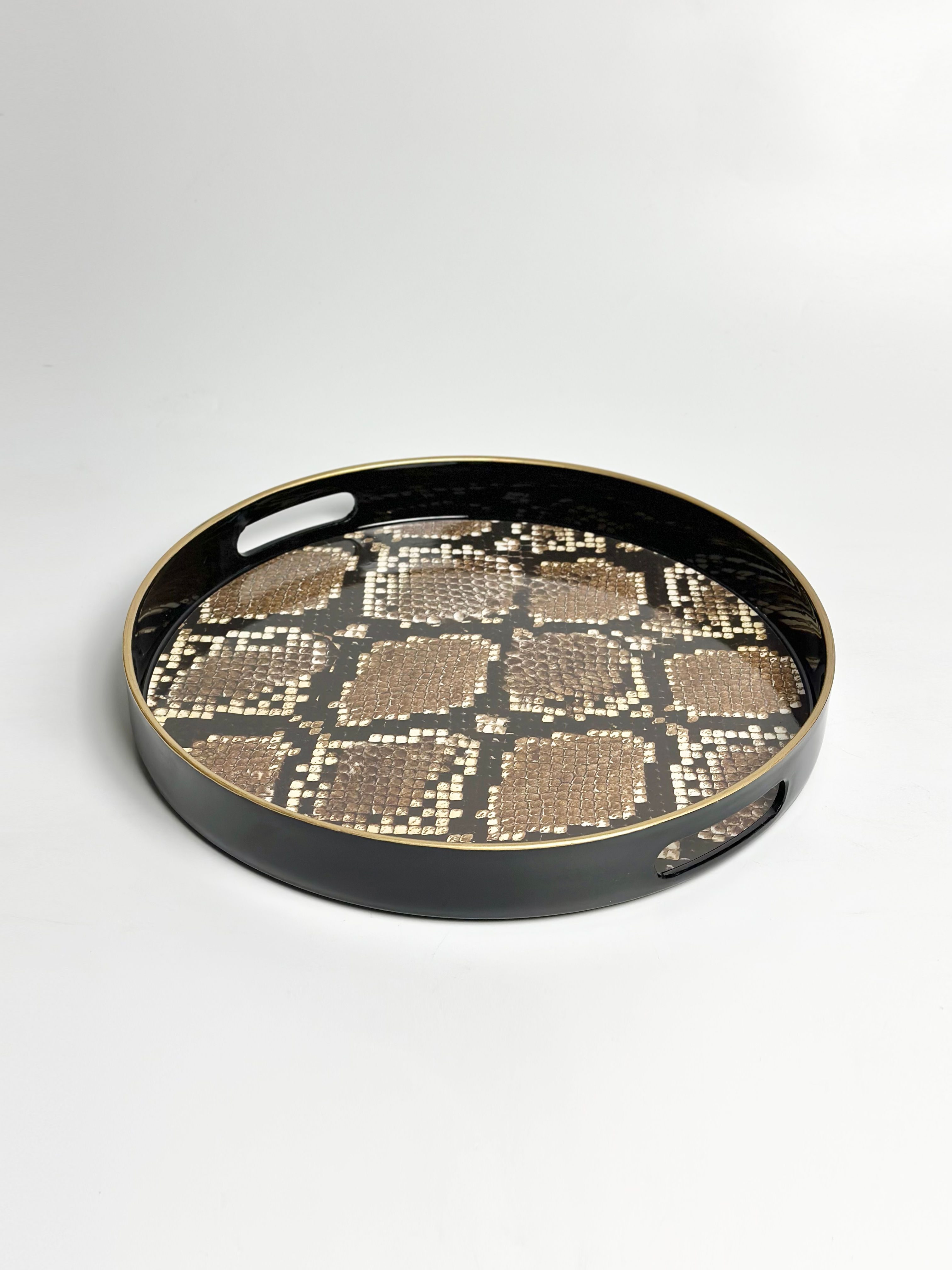 KHAY DECOR TRÒN HỌA TIẾT NÂU