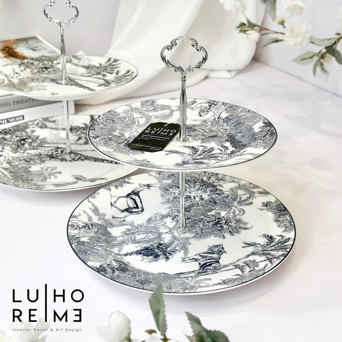 ĐĨA FLORAL 2 TẦNG