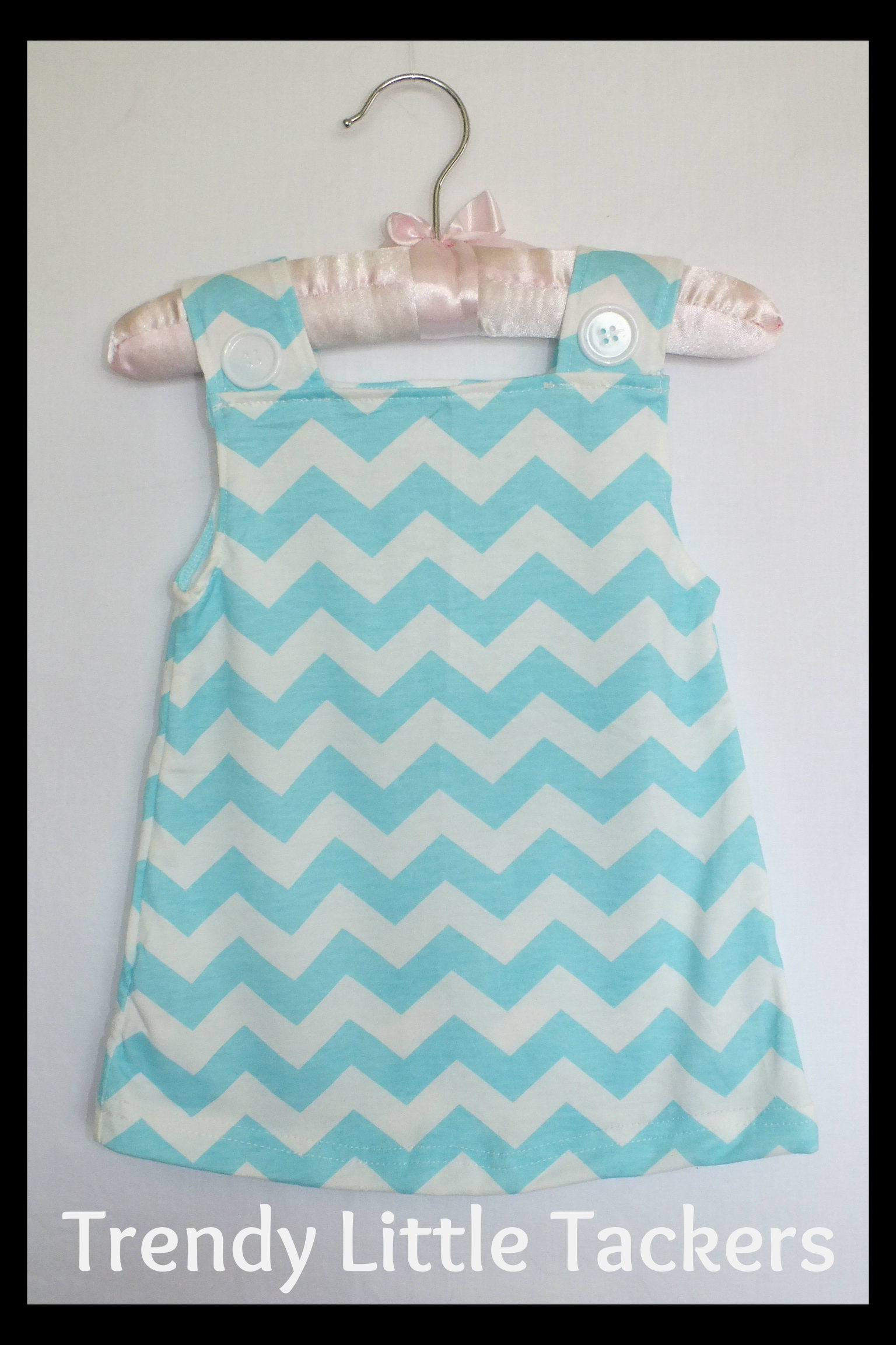 Brooke Aqua Chevron Top and Bloomer Set