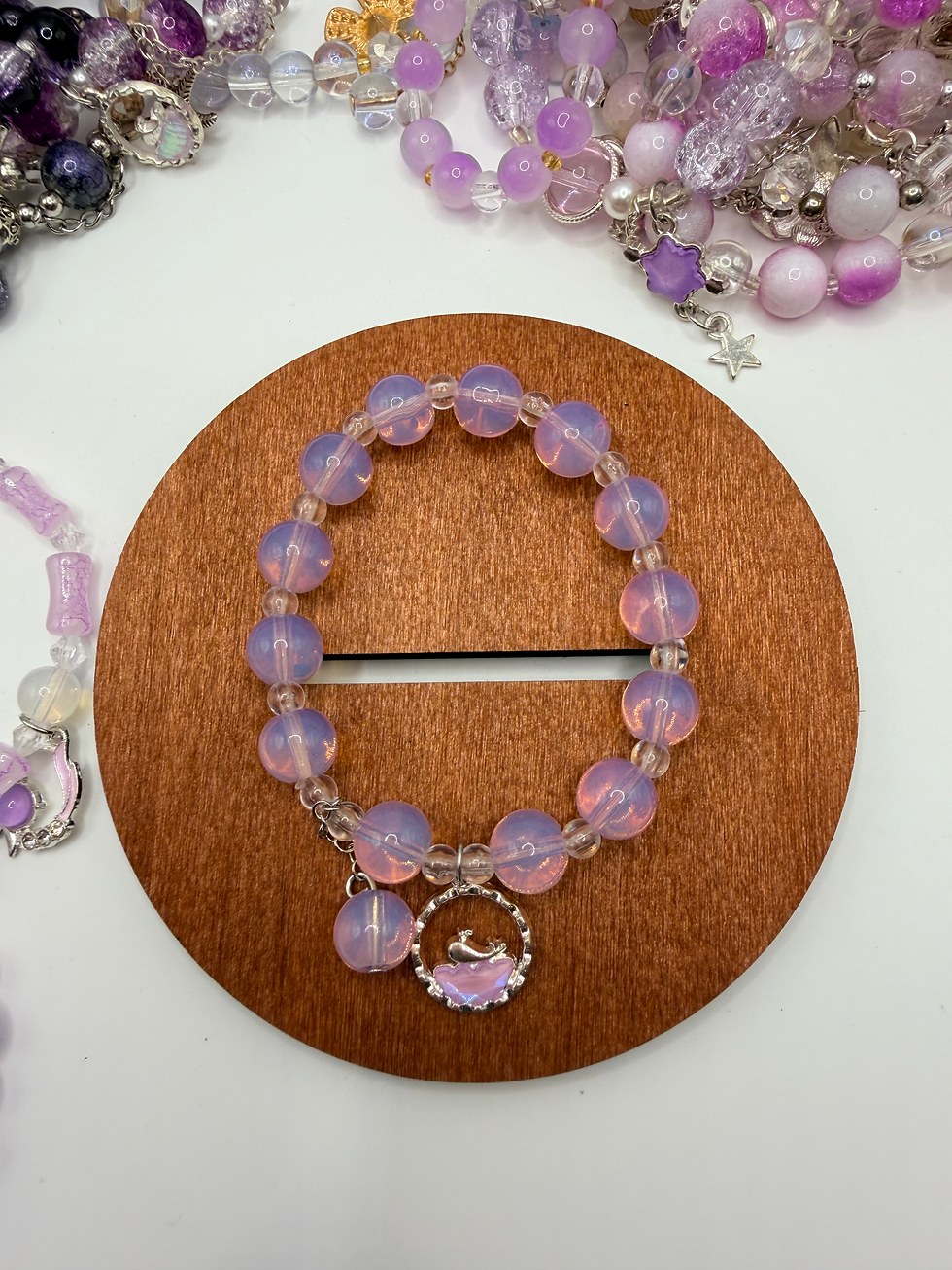 Thumbnail: Violet Glimmer Flexible Charm Bracelet