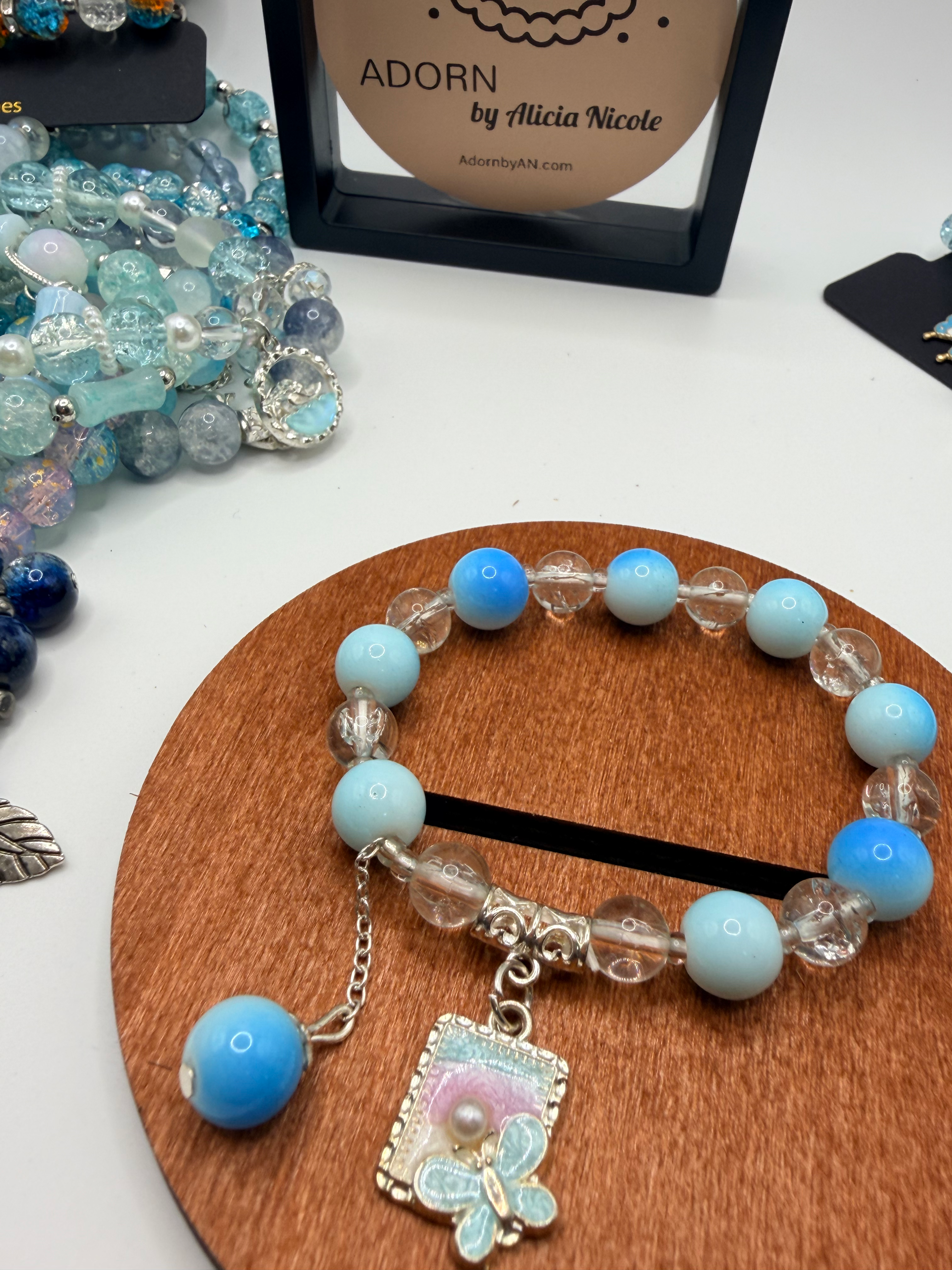 Azure Velvet Flexible Charm Bracelet