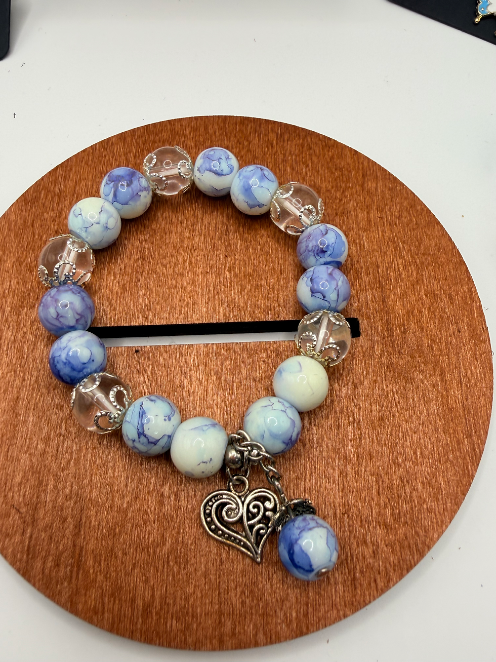 Thumbnail: Azure Lustre Flexible Charm Bracelet