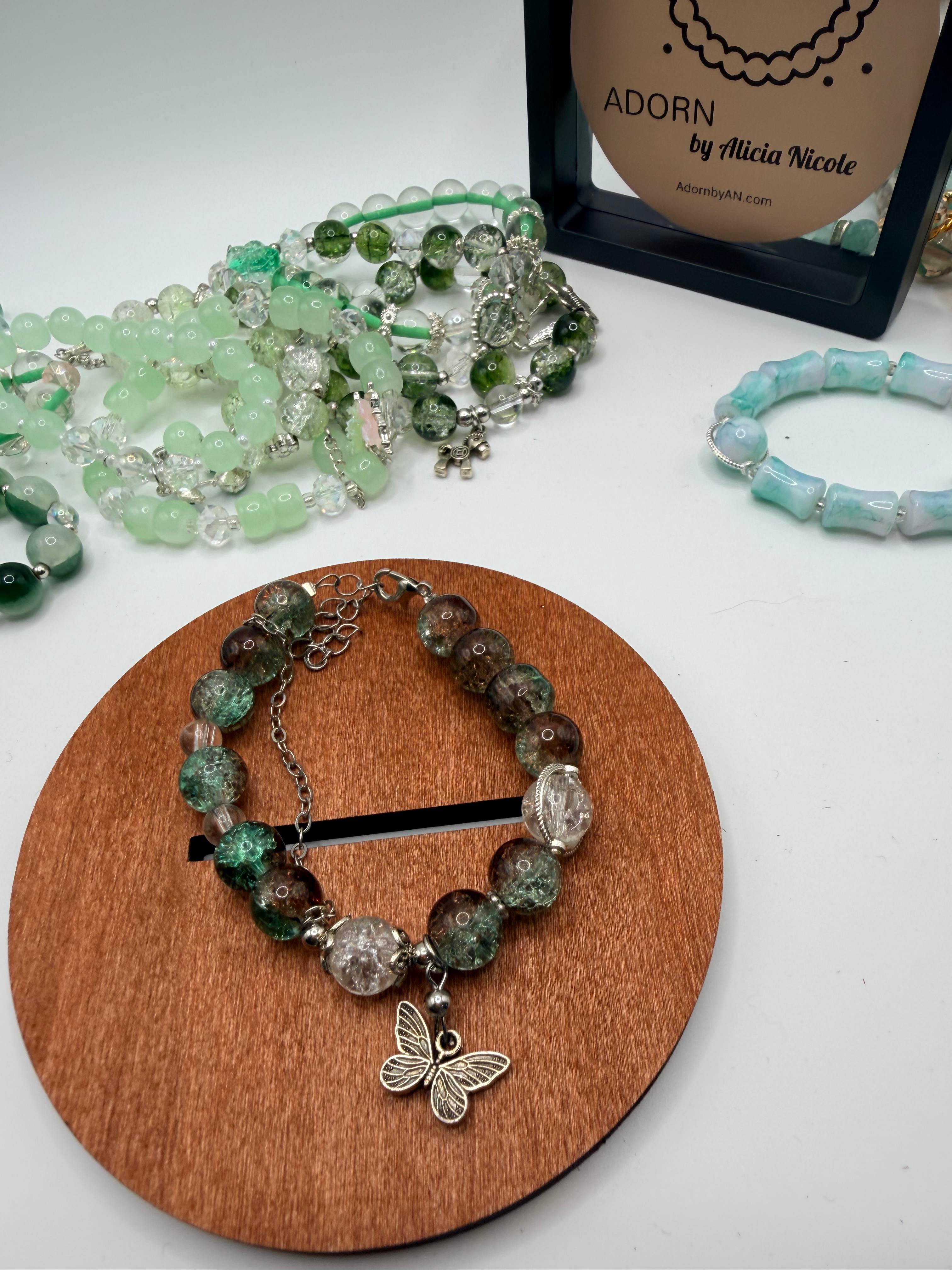 Emerald Drift Flexible Charm Bracelet