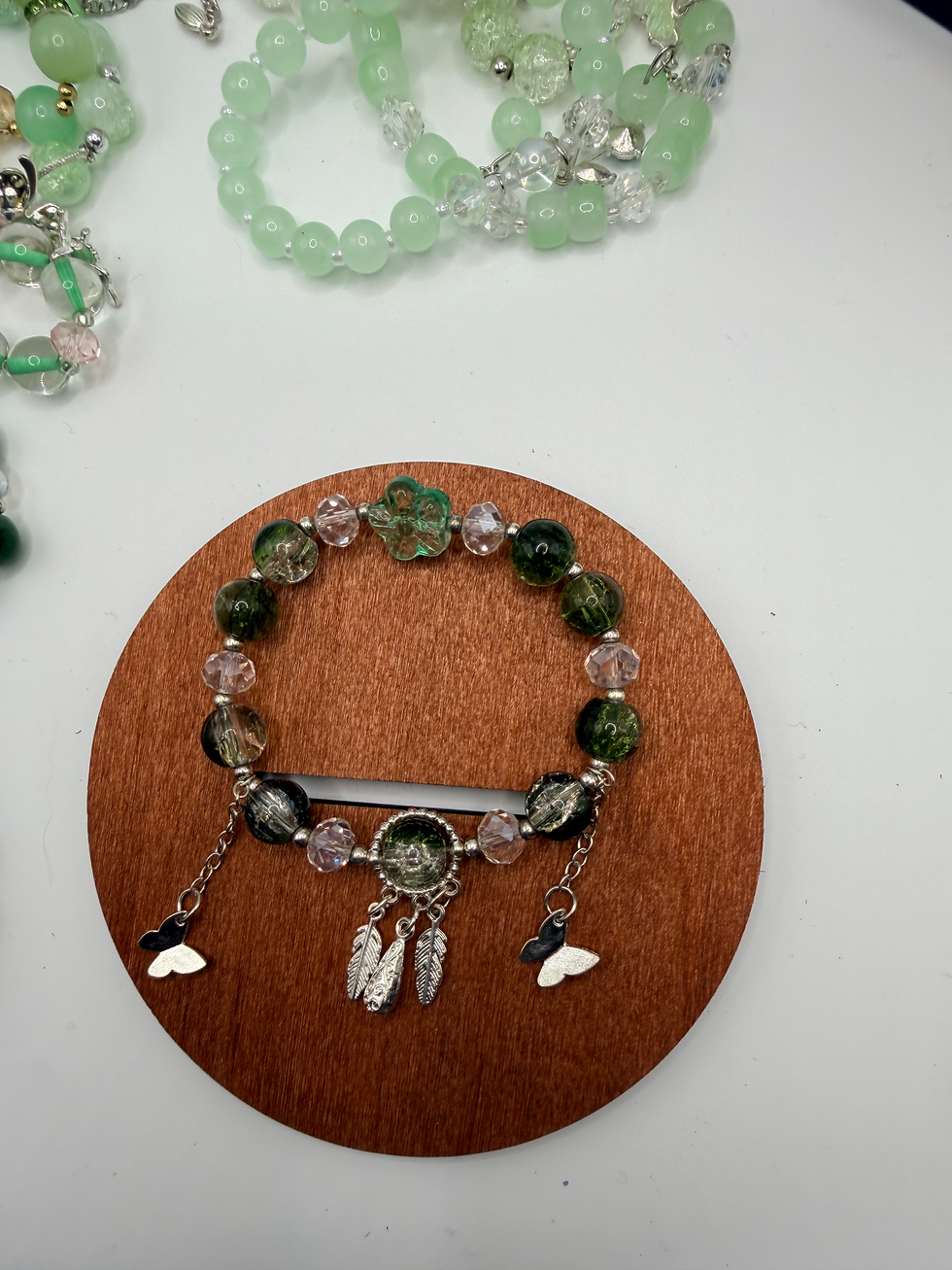 Thumbnail: Emerald Velvet Flexible Charm Bracelet