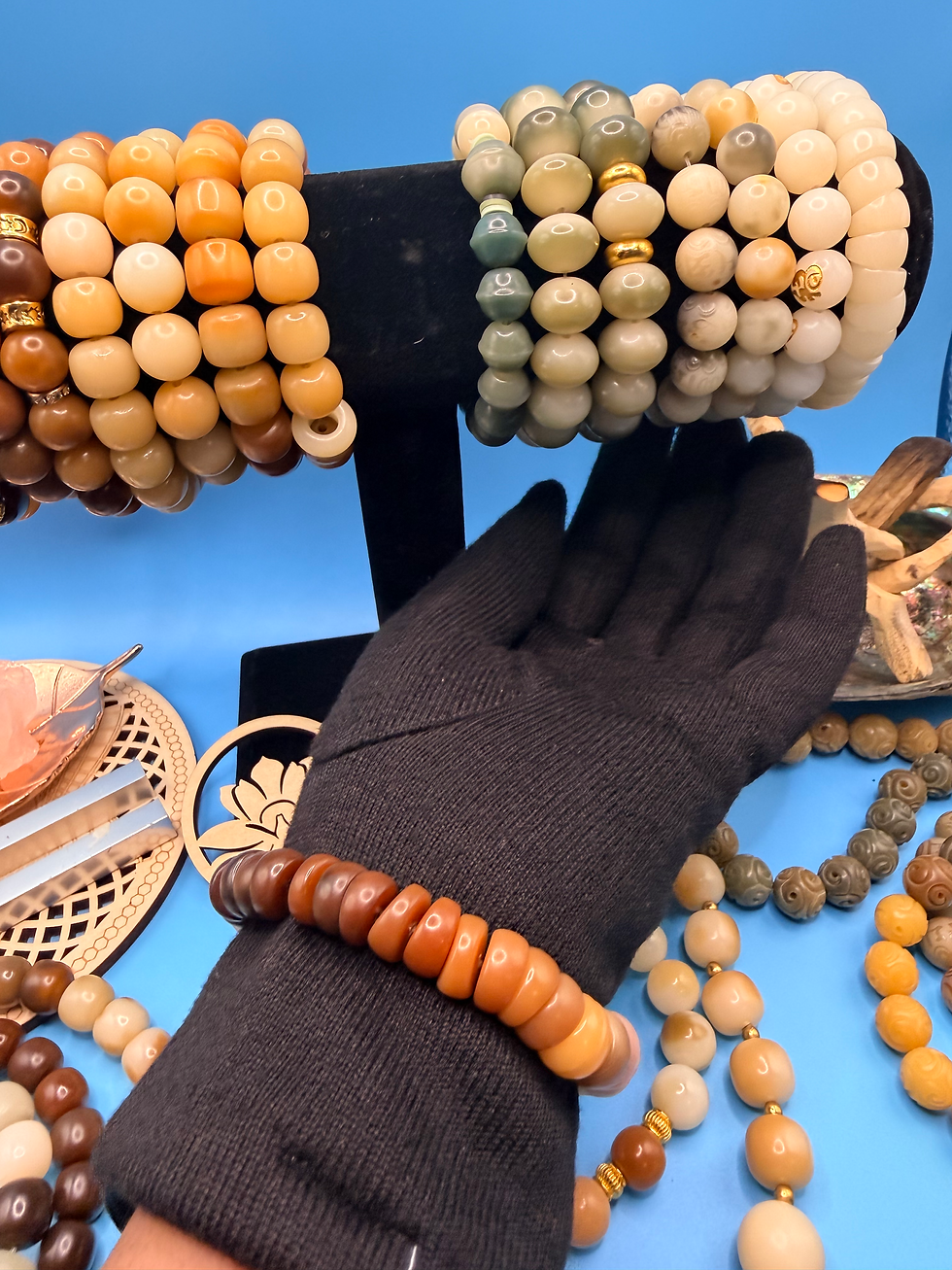 Thumbnail: Sandalwood Aurora Bodhi Bracelet