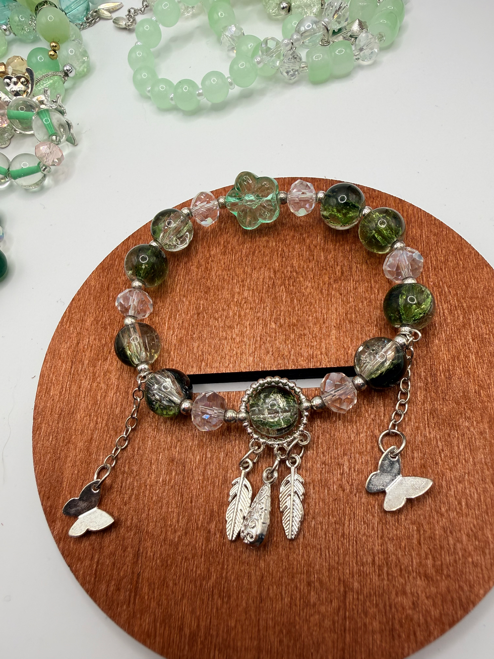 Thumbnail: Emerald Velvet Flexible Charm Bracelet