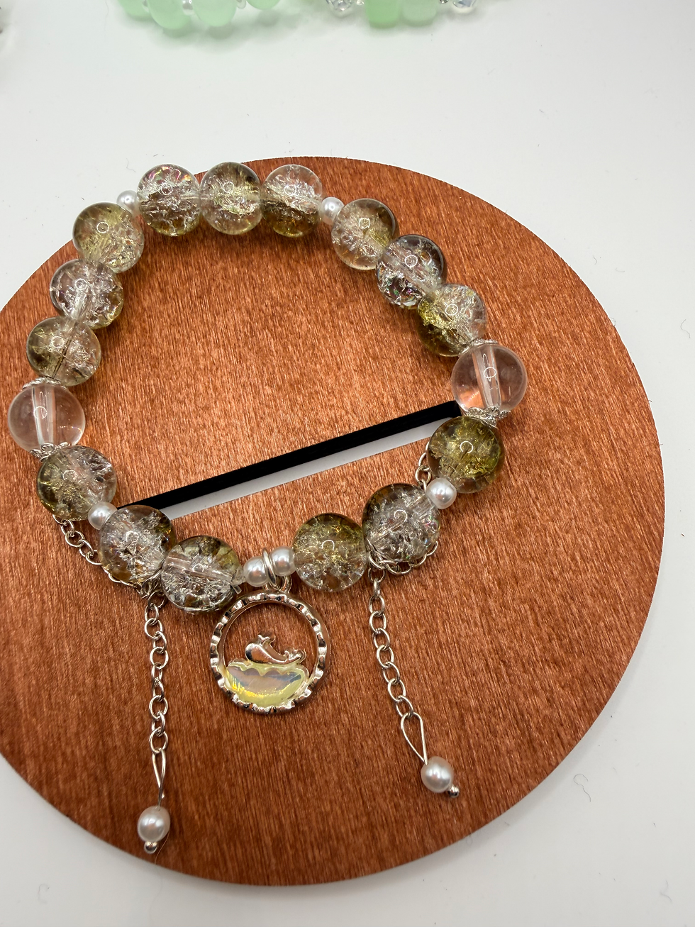 Thumbnail: Emerald Moon Flexible Charm Bracelet