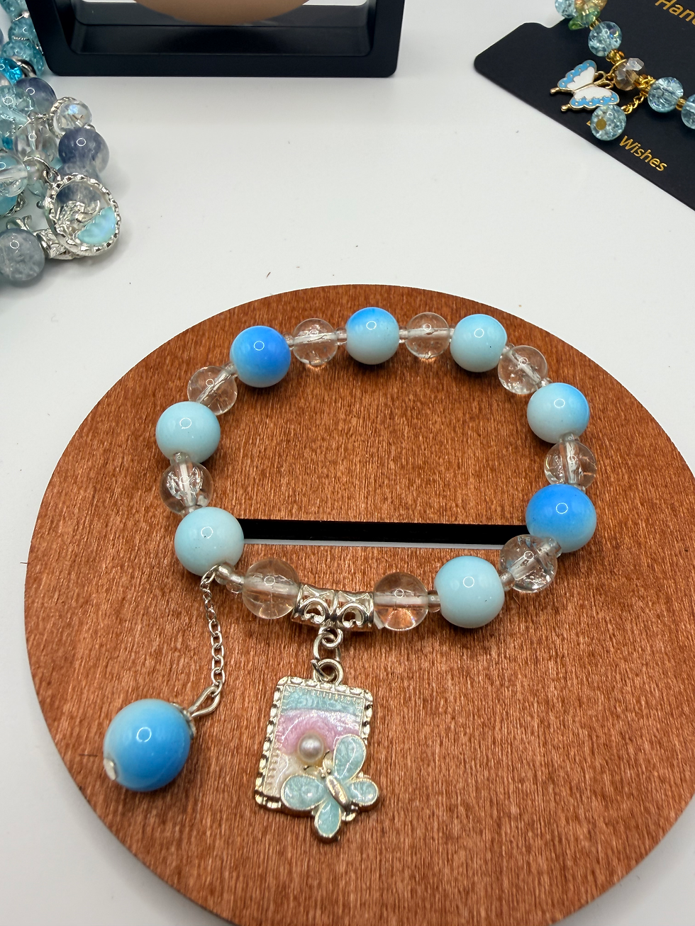 Thumbnail: Azure Velvet Flexible Charm Bracelet