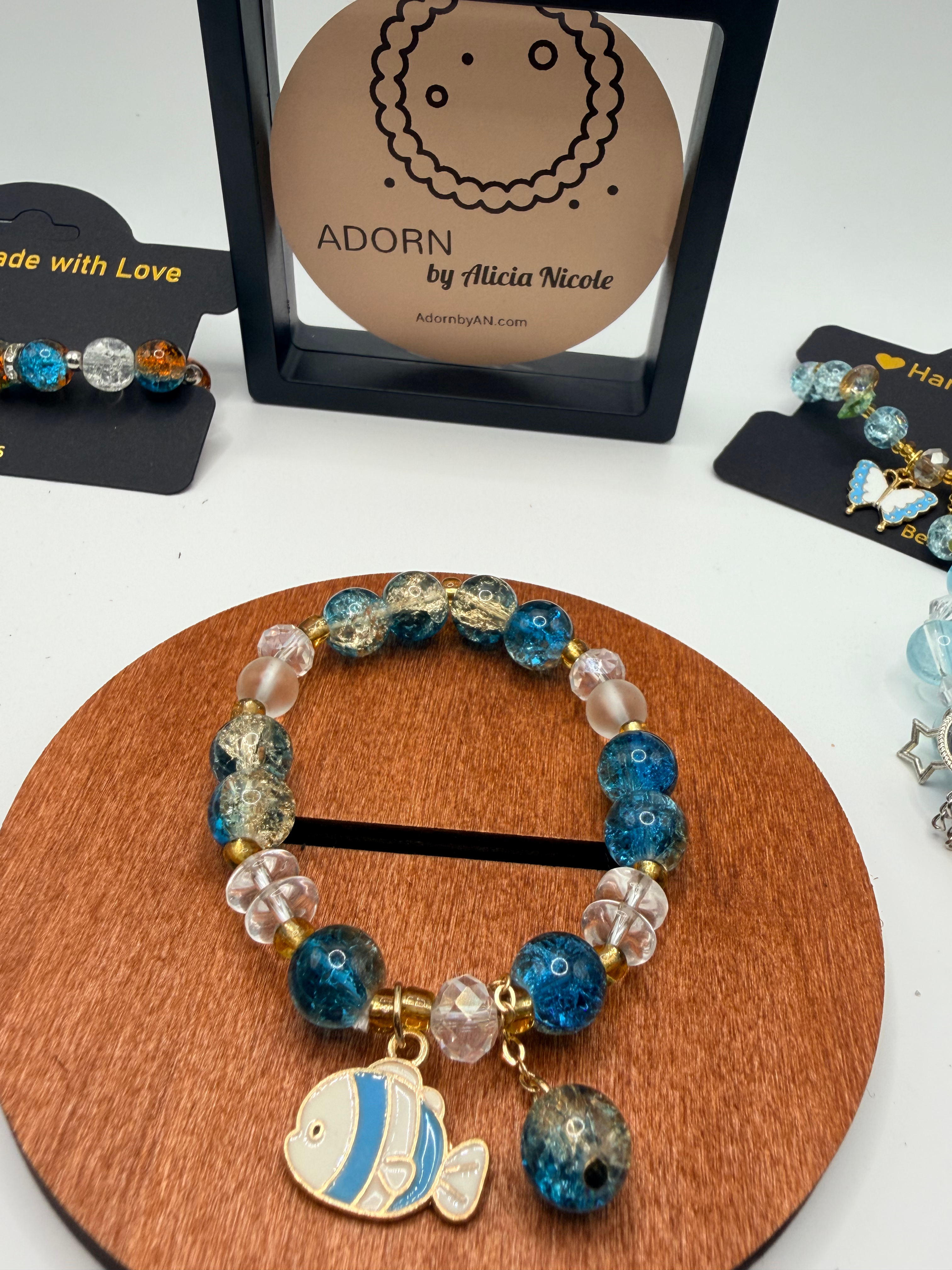 Azure Gleam Flexible Charm Bracelet
