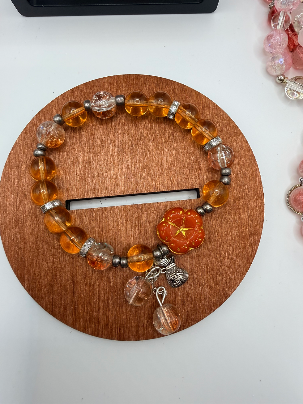 Thumbnail: Amber Lustre Flexible Charm Bracelet