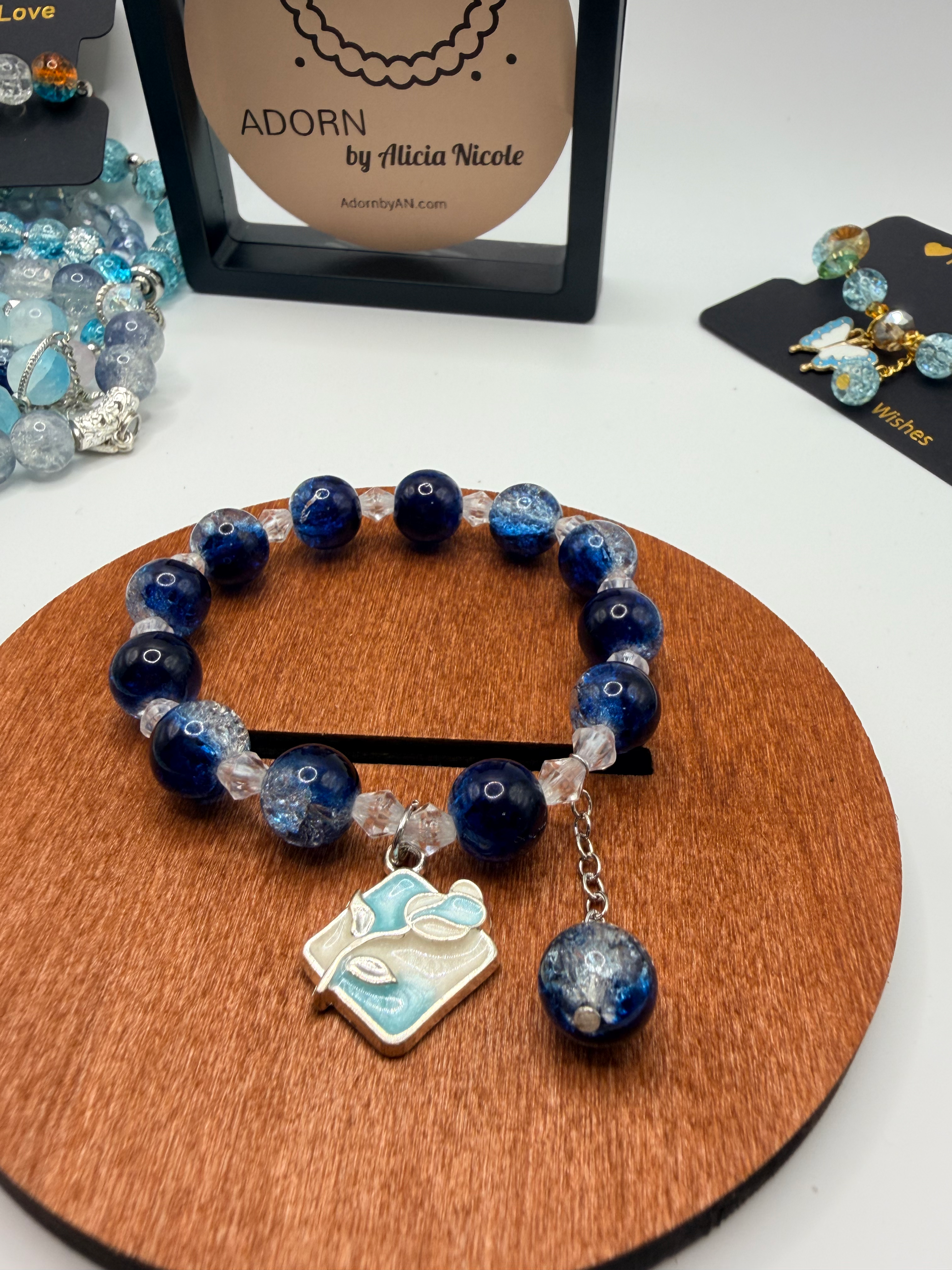 Azure Frost Flexible Charm Bracelet