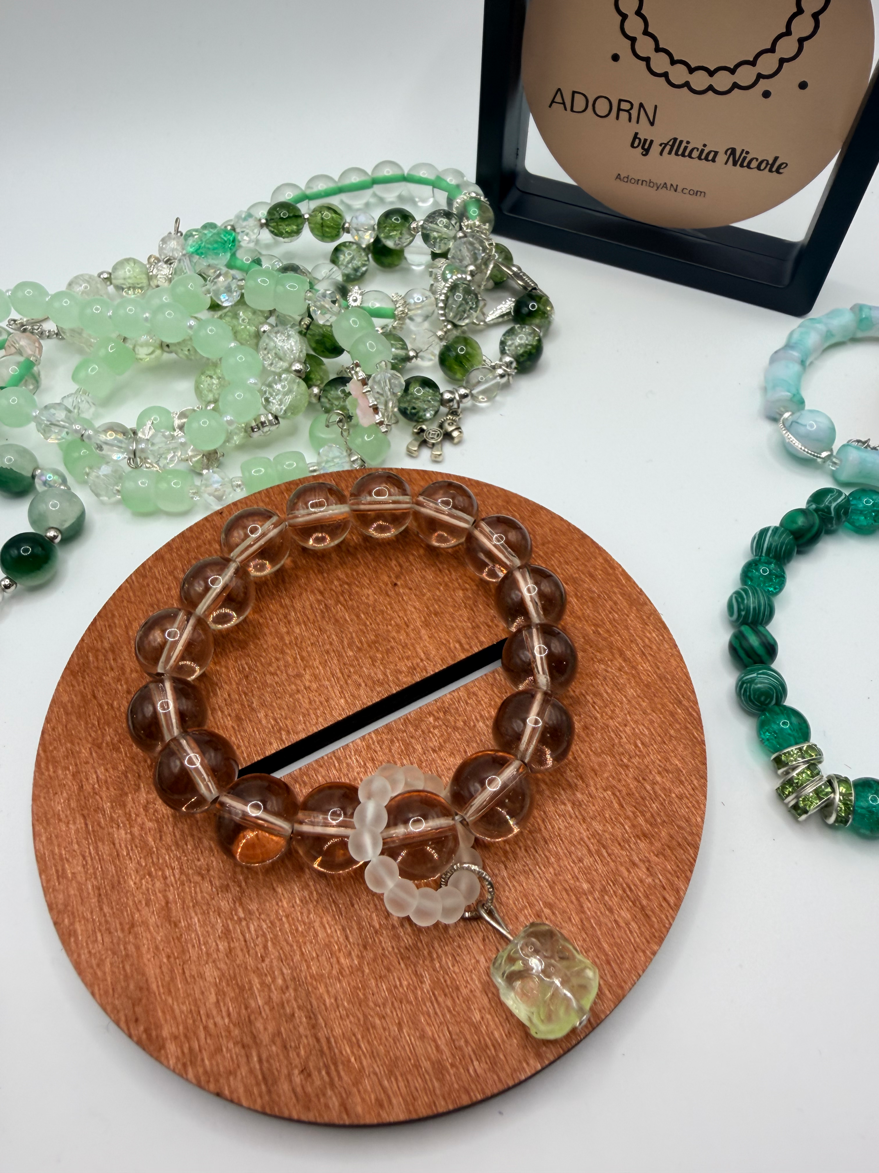 Emerald Glow Flexible Charm Bracelet