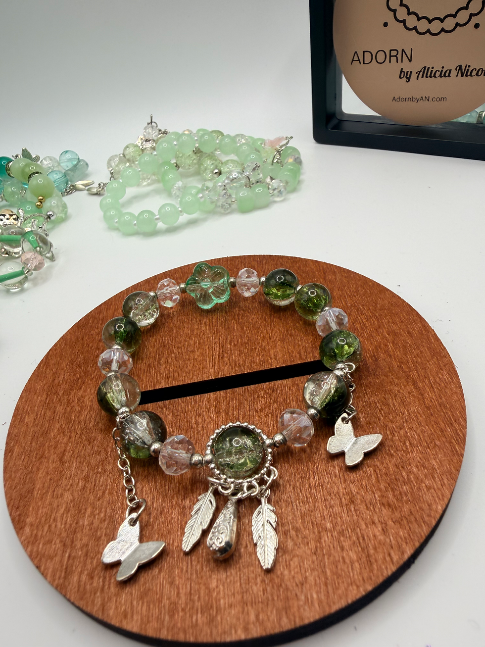 Thumbnail: Emerald Velvet Flexible Charm Bracelet