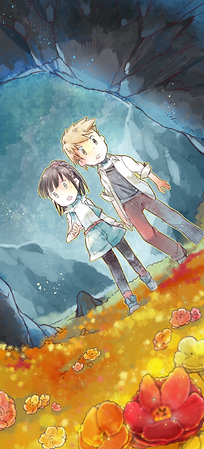 カラー挿絵サンプル・不思議な花畑