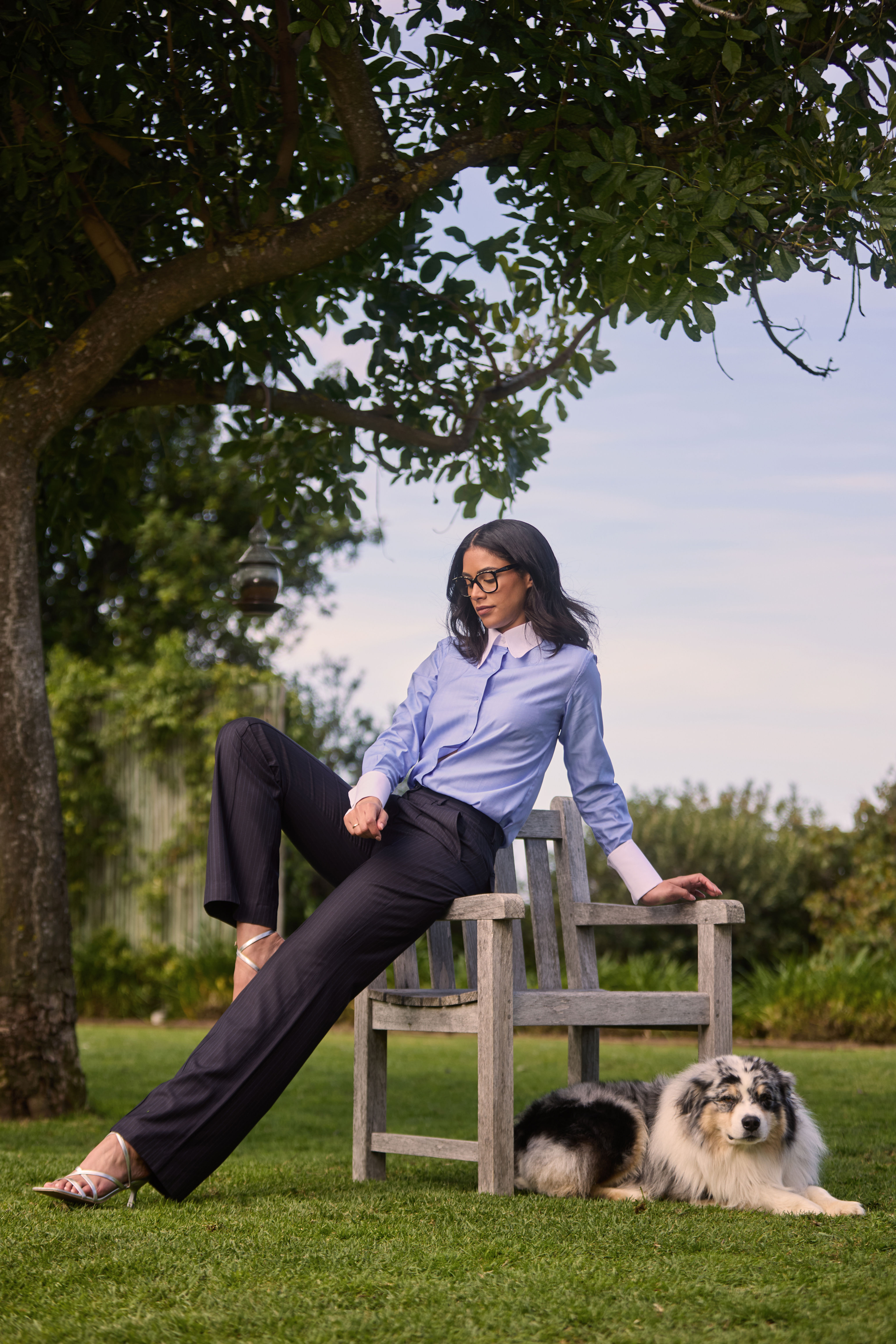 Sky-blue Executive Blouse