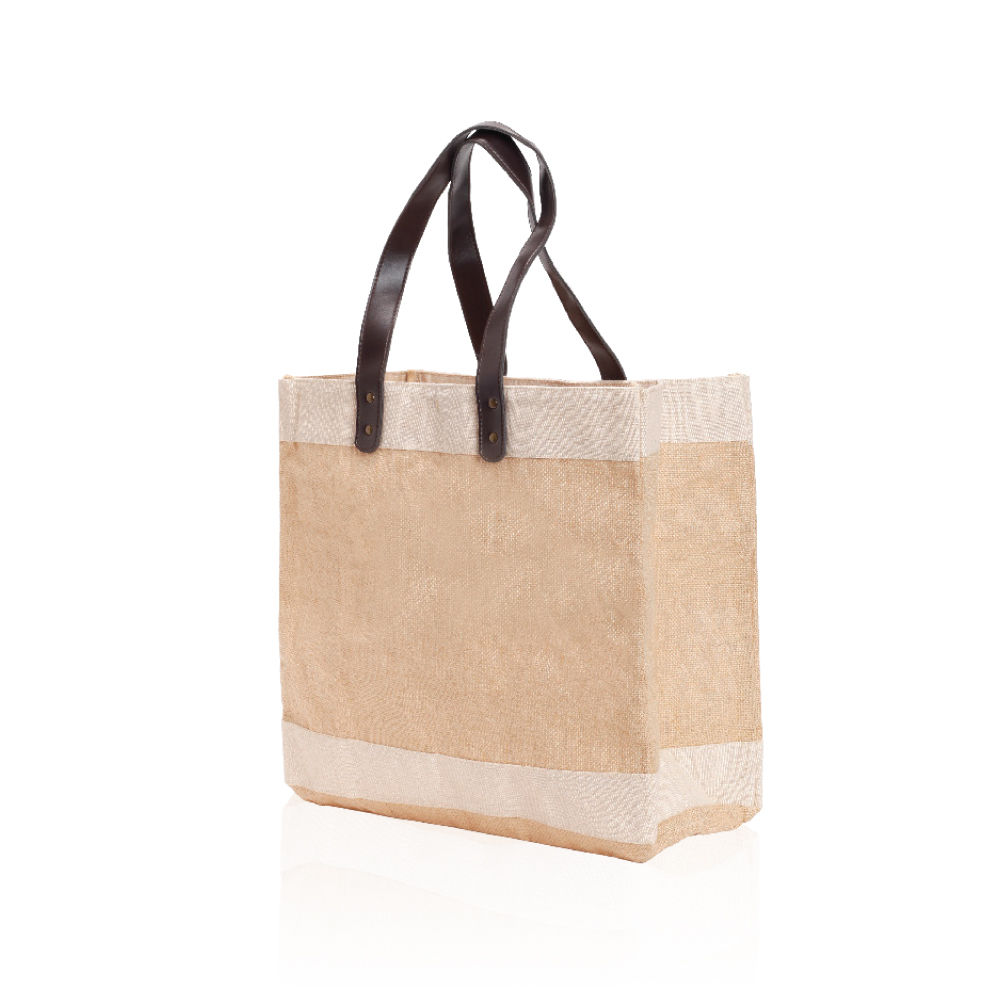 וויליג'- תיק צד מעוצב גדול במיוחד ושימושי עשוי בד יוטה רצועות עשויות דמוי עור 60