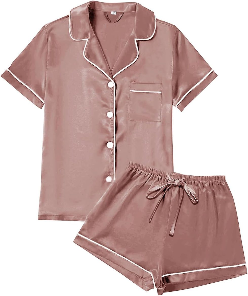 Thumbnail: Conjunto de pijama de satén para mujer, 4 piezas, estampado floral, sedoso, su