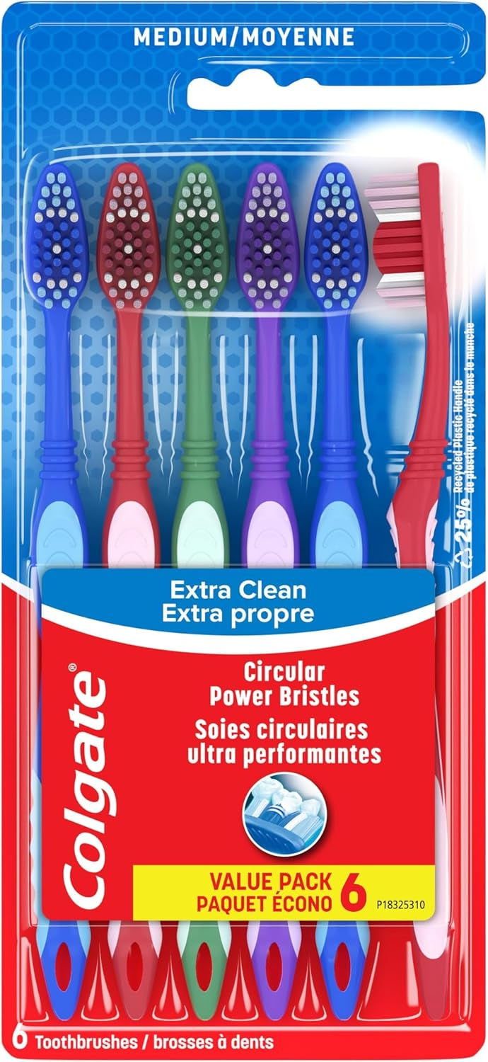 Thumbnail: Cepillo de dientes Colgate Extra Clean, cepillo de dientes suave para adultos, 
