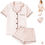 Thumbnail: Conjunto de pijama de satén para mujer, 4 piezas, estampado floral, sedoso, su