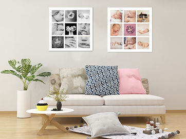 9 ups Framed story boards hanging in a lounge room