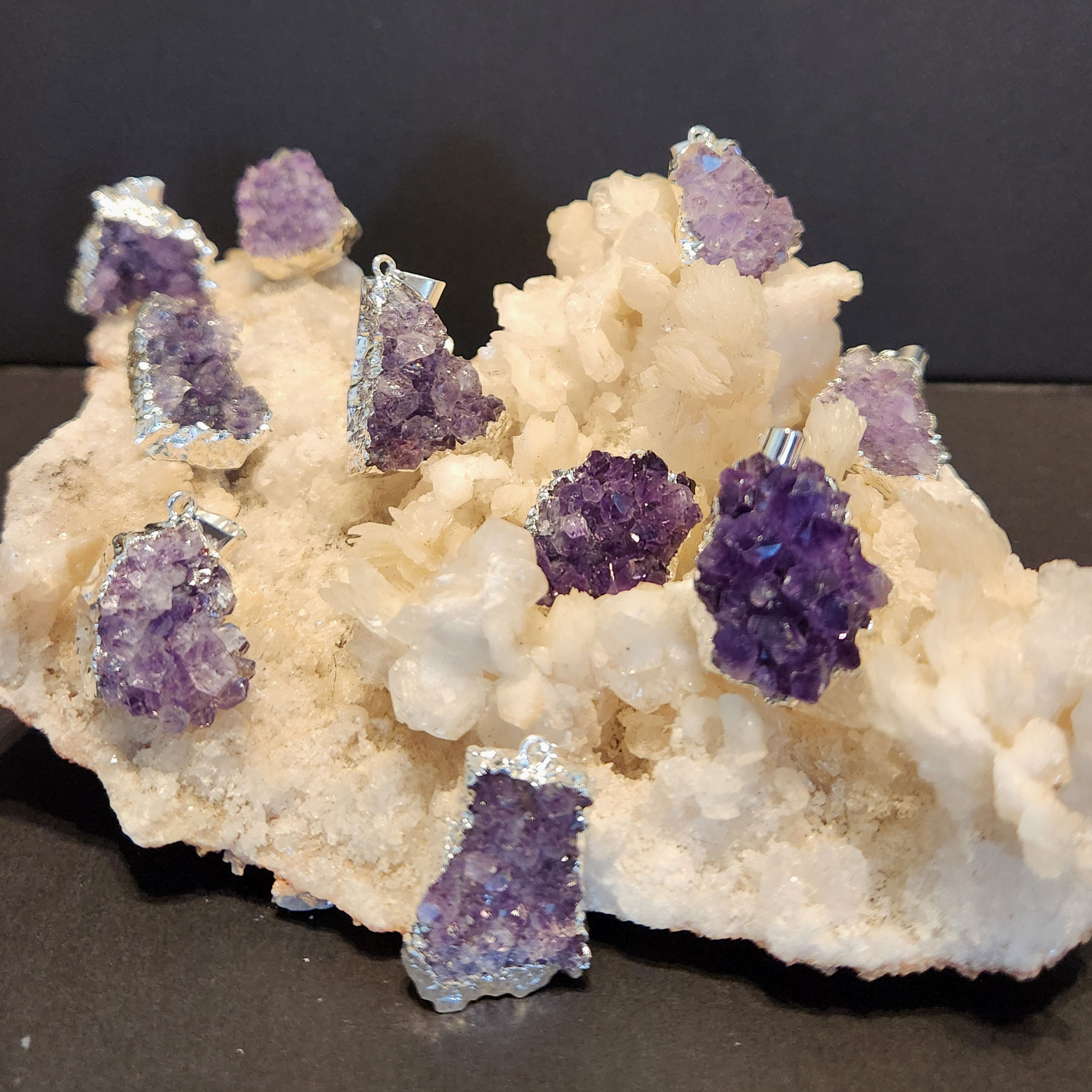 Raw Amethyst Necklace Pendants