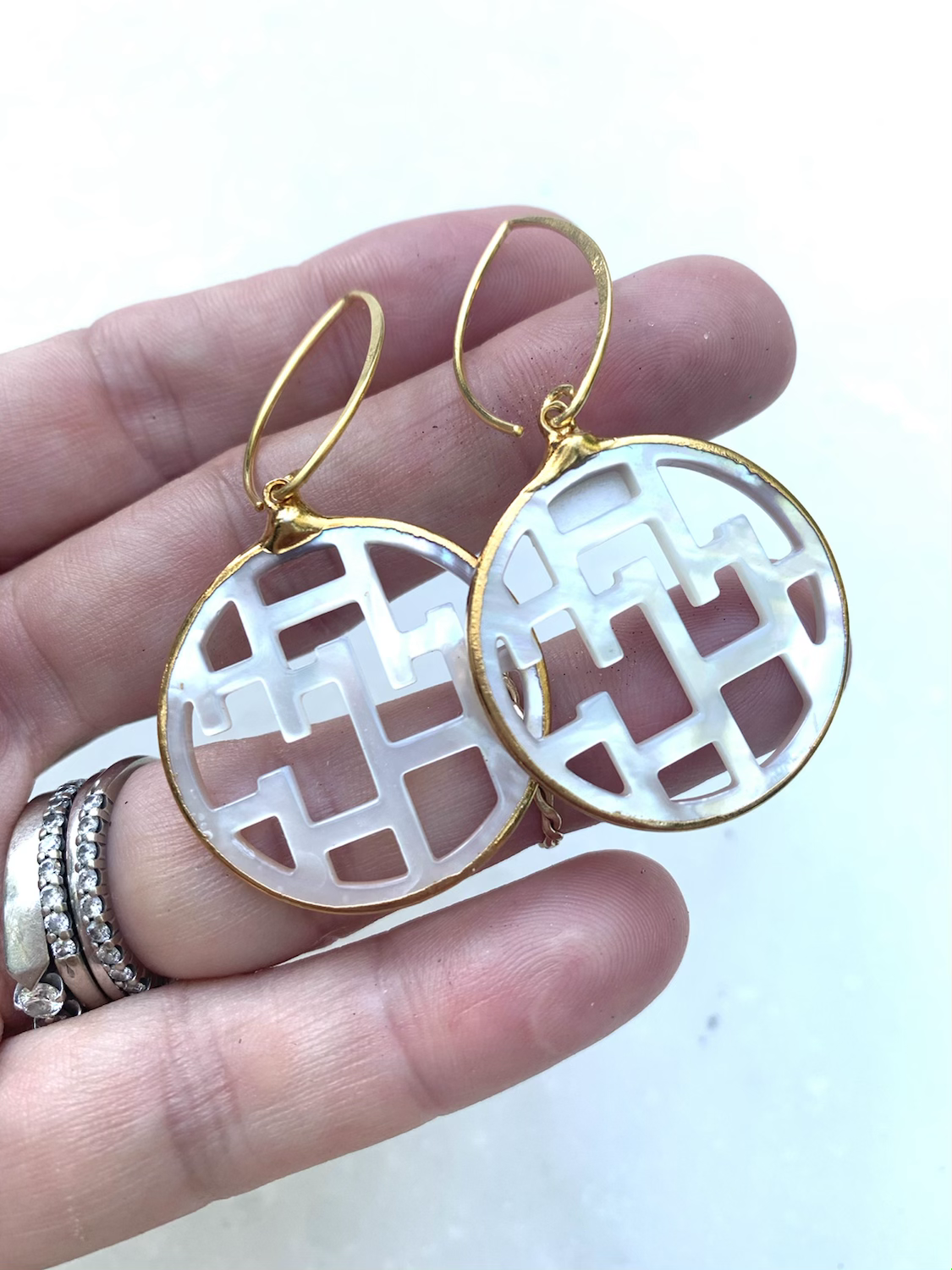 Mother of Pearl Hoop Earrings