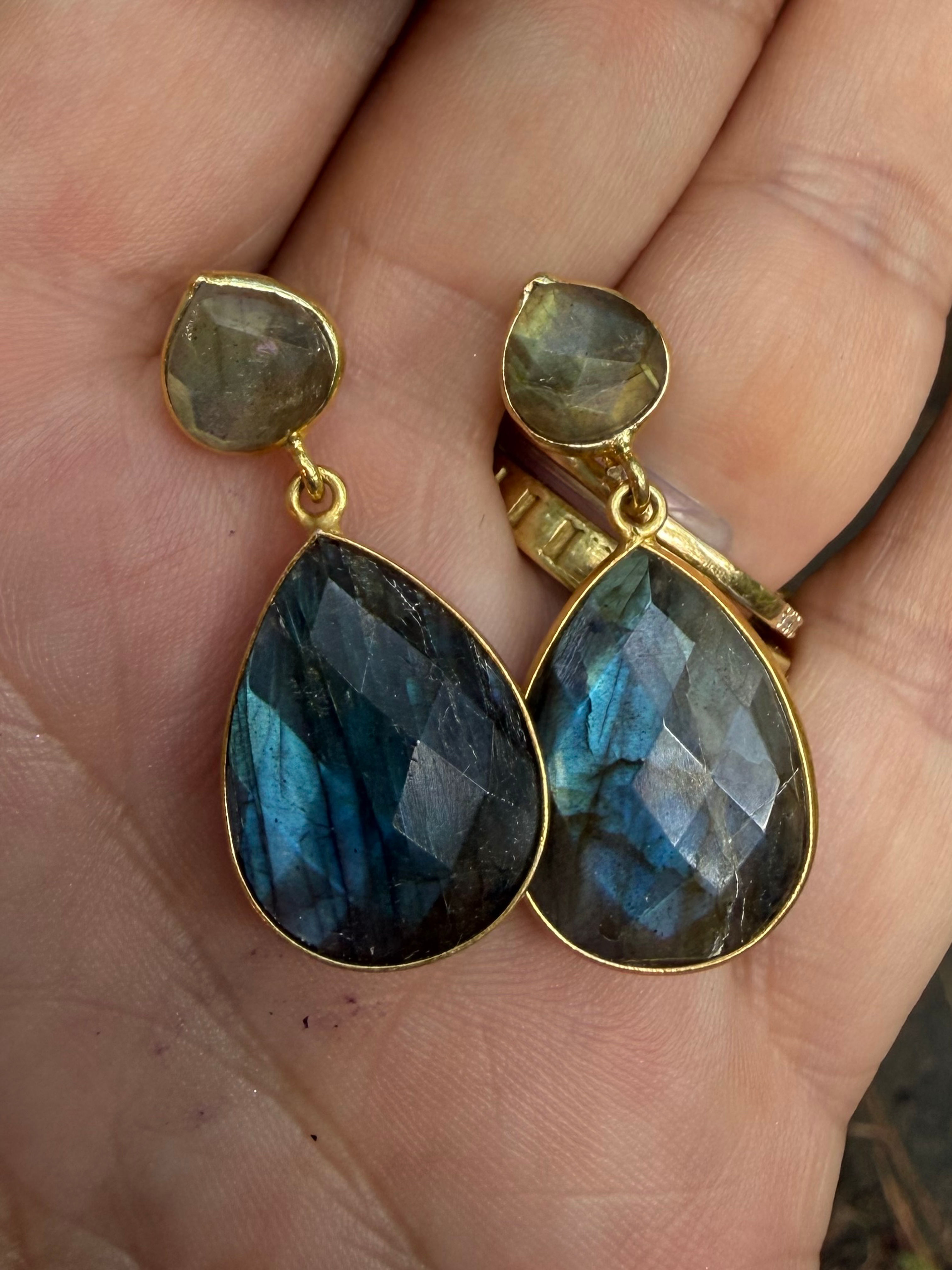 Labradorite earrings